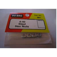 DU-BRO 561 STEEL HEX NUTS 4-40