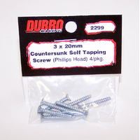 DU-BRO 2299 C/SUNK SELF TAP SCREW 20MM