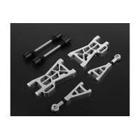 ROVAN 85440 CNC ALLOY EXTENDED (BY 25MM) REAR ARM KIT WITH DOG BONES SUITS BAJA 5B - SILVER - ALSO SEE 85339