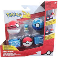 POKEMON CLIP N GO POKE BALL BELT SET BLUE WITH QUAXLY