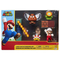 WORLD OF NINTENDO SUPER MARIO LAVA CASTLE DIORAMA SET 2.5" SET OF 3 FIGURES + 2 ACCESSORIES