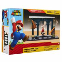 WORLD OF NINTENDO 40017 SUPER MARIO LAVA CASTLE PLAYSET 2.5" SET OF 4 INTERACTIVE PIECES