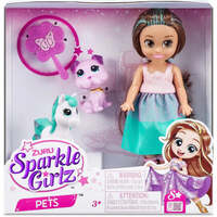 ZURU SPARKLE GIRLZ PETS - 4.7 INCH DOLL WITH PURPLE DOG AND PONY