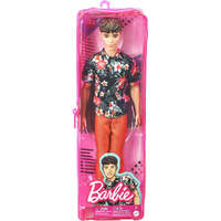 BARBIE FASHIONISTAS BOY DOLL 184 BROWN HAIR FLORAL SHIRT