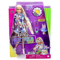 BARBIE FASHIONISTA EXTRA DELUXE DOLL #12 WITH FLOWER DENIM OUTFIT AND PET