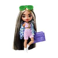 BARBIE EXTRA MINIS DOLL WITH BLUE AND WHITE CHECK JACKET AND BOOMBOX