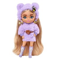 BARBIE EXTRA MINIS DOLL WITH FLUFFY PURPLE DRESS AND TEDDY BELT