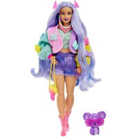 BARBIE FASHIONISTA EXTRA DELUXE DOLL #20 WITH ACCESSORIES AND MULTICOLOUR KNIT JACKET WITH BUTTERFLIES