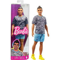 BARBIE FASHIONISTAS BOY DOLL 204 WITHBROWN HAIR AND GREY SHIRT