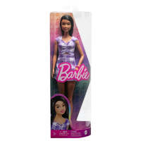 BARBIE FASHIONISTAS GIRL DOLL 199 WITH BLACK HAIR AND PURPLE DRESS