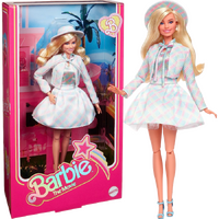 BARBIE THE MOVIE MARGOT ROBBIE PASTEL PLAID OUTFIT COLLECTABLE DOLL