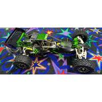 ROVAN 320AG01 BAJA 5B BUGGY 32CC CNC AND NYLON BLACK AND GREEN MONSTER WITH ALLOY RIMS AND VICTORY TUNED PIPE RTR GT3B CONTROLLER