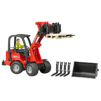 BRUDER WORLD 02191 SCHAFFER COMPACT LOADER WITH FIGURE 1/16 SCALE