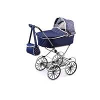 BAYER 12151 CLASSIC DELUXE PRAM DARK BLUE WITH WHITE HEARTS