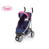 BAYER JOGGER DARK BLUE WITH PINK HEARTS AND UNICORN PRAM