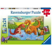 RAVENSBURGER 050307 DINOSAURS AT PLAY 2x24PC JIGSAW PUZZLE