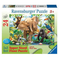 RAVENSBURGER 053476 JUNGLE JUNIORS 24PC SUPER SIZED FLOOR JIGSAW PUZZLE 3X2FT