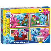 RAVENSBURGER 055692 BLUE'S CLUES & YOU BUMPER PUZZLE PACK - BLUE SKIDOO WE CAN TOO! 4 x 42PC JIGSAW PUZZLE