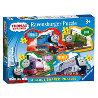 RAVENSBURGER 070787 THOMAS AND FRIENDS 4 LARGE SHAPED PUZZLES 10 / 12 / 14 / 16 PC JIGSAW PUZZLE