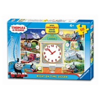 RAVENSBURGER 073276 THOMAS AND FRIENDS RIGHT ON TIME CLOCK 60PC JIGSAW PUZZLE