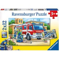 RAVENSBURGER 075744 POLICE AND FIRE FIGHTERS 2x12PC JIGSAW PUZZLE