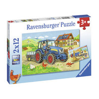 RAVENSBURGER 076161 HARD AT WORK 2x12PC JIGSAW PUZZLE