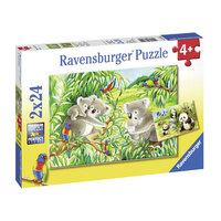 RAVENSBURGER 078202 SWEET KOALAS AND PANDAS 2x24PC JIGSAW PUZZLE