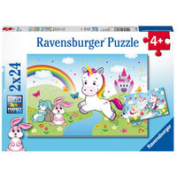 RAVENSBURGER 078288 FAIRYTALE UNICORN 2x24PC JIGSAW PUZZLE