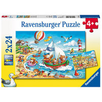 RAVENSBURGER 078295 SEASIDE HOLIDAY 2x24PC JIGSAW PUZZLE