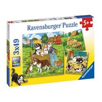 RAVENSBURGER 080021 CATS AND DOGS 3x49PC JIGSAW PUZZLE