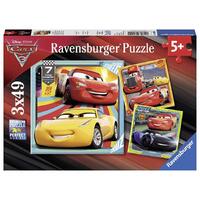 RAVENSBURGER 080151 DISNEY CARS 3 COLLECTION LEGENDS OF THE TRACK 3x49PC JIGSAW PUZZLE