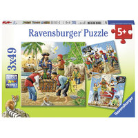 RAVENSBURGER 080304 ADVENTURE ON THE HIGH SEAS 3x49PC JIGSAW PUZZLE