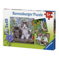 RAVENSBURGER 080465 TIGER KITTENS 3x49PC JIGSAW PUZZLE