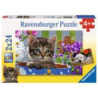 RAVENSBURGER 089710 CUTE 4 LEGGED FRIENDS 2x24PC JIGSAW PUZZLE