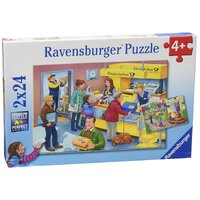 RAVENSBURGER 090235 THE BUSY POST OFFICE 2x24PC JIGSAW PUZZLE