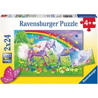 RAVENSBURGER 091935 RAINBOW HORSES 2x24PC JIGSAW PUZZLE