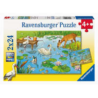 RAVENSBURGER 091966 ABOVE AND BELOW THE POND 2x24PC JIGSAW PUZZLE