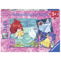 RAVENSBURGER 093502 DISNEY PRINCESSES ADVENTURE 3x49PC JIGSAW PUZZLE