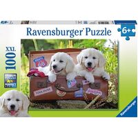 RAVENSBURGER 105380 TRAVELING PUPS 100PC XXL JIGSAW PUZZLE