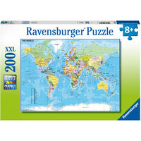 RAVENSBURGER 128907 MAP OF THE WORLD 200PC XXL JIGSAW PUZZLE