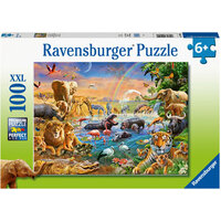 RAVENSBURGER 129102 SAVANNAH JUNGLE WATERHOLE 100PC XXL JIGSAW PUZZLE