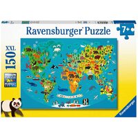 RAVENSBURGER 132874 ANIMAL WORLD MAP 150PC XXL JIGSAW PUZZLE