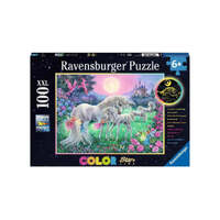 RAVENSBURGER 136704 COLOR STARLINE UNICORNS IN THE MOONLIGHT 100XXL PC GLOW IN THE DARK JIGSAW PUZZLE