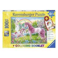 RAVENSBURGER 136988 MAGICAL UNICORNS 100PC XXL JIGSAW PUZZLE PLUS COLOURING IN BOOK