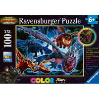 RAVENSBURGER 137107 COLOR STARLINE HOW TO TRAIN YOUR DRAGON - SHINING DRAGONS 100XXL PC GLOW IN THE DARK JIGSAW PUZZLE