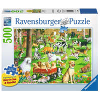 RAVENSBURGER 148707 AT THE DOG PARK 500PC EXTRA LARGE FORMAT JIGSAW PUZZLE