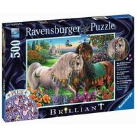 RAVENSBURGER  ADORNED STALLIONS 500PC JIGSAW PUZZLE PLUS GEMS