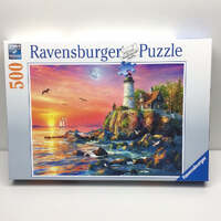 RAVENSBURGER 165810 LIGHTHOUSE AT SUNSET 500PC JIGSAW PUZZLE