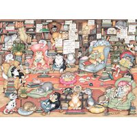 RAVENSBURGER 167654 CRAZY CATS...BINGLEY'S BOOKCLUB 1000PC JIGSAW PUZZLE