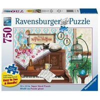 RAVENSBURGER 168002 PIANO CAT 750PC EXTRA LARGE FORMAT JIGSAW PUZZLE